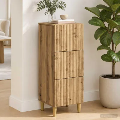 Immagine prodotto di vidaXL Comodino in rovere Artisan 33 x 34,5 x 90 cm in materiale derivato dal legno