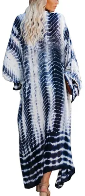 Produktbild von Lange Kaftan Kleid für Damen mit Blumenmuster