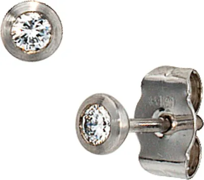 Produktbild von JOBO Ohrstecker 950 Platin mattiert 2 Diamanten Brillanten 0,10ct. Ohrringe