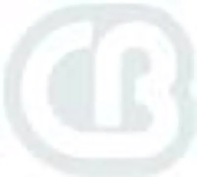 A white logo on a white background.