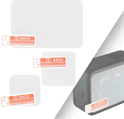 Produktbild von Displayschutzfolie Panzerglas Display & Objektivschutz für GoPro Hero 9, 10 & 11 Screen Protector
