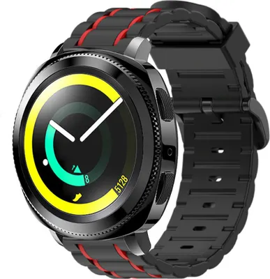 Produktbild von Strap-it Samsung Gear Sport Sport Schnallenarmband (Schwarz/Rot)