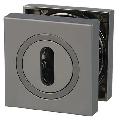 Produktbild von Eckige Türrosetten 52x52mm Graphit - Buntbart Rosettenpaar Schlüsselrosetten