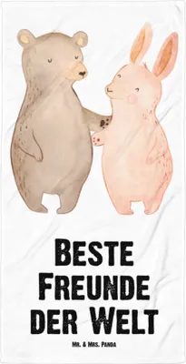 Produktbild von Mr. & Mrs. Panda Handtuch Hase Beste Freunde der Welt - Weiß - Geschenk, Best Friends, Poolhandtuch, Kumpel, Strandtuch, Großes, Reisehandtuch, Duschtuch, Geschenkidee