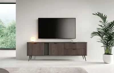 Produktbild von YOURHOUSE24 TV-Lowboard Veris E Dunin Eiche/Schwarz 195x61x38 cm