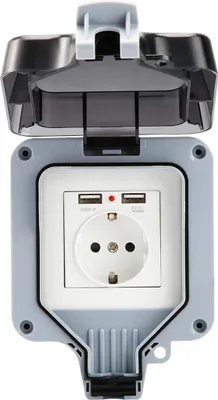 Produktbild von 16A Steckdose Außen IP66 Wasserdicht Wandsteckdose Staubdicht Außensteckdose Gartensteckdose mit Abdeckung