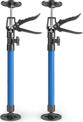 Produktbild von Famanu Plafondstütze verstellbar 50-115 cm - Telescopische Montagestütze 360° Drehung - 40 kg Tragkraft - 2 Stück für Küchenschränke, Gipsplatten &