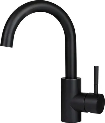 Produktbild von Famanu Waschtischarmatur Schwarz - 360° drehbar, Hochdruck, Edelstahl