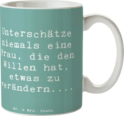 Produktbild von Mr. & Mrs. Panda Kaffeebecher Spruch Hoffnung Veränderung - Meeresbrise - Geschenk, Inspiration, Tasse, Kaffeetasse, Zitat, Zuversicht, Gefühl, Becher, Pott, Vertrauen