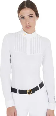 Produktbild von Equestro Baumwolle Langarm-polo Weiß XS Weiß XS