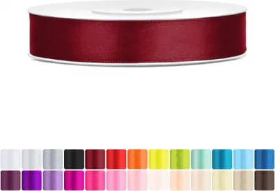 Produktbild von Satinband 12mm Bordeaux - 25 Meter Rolle Geschenk- & Schleifenband