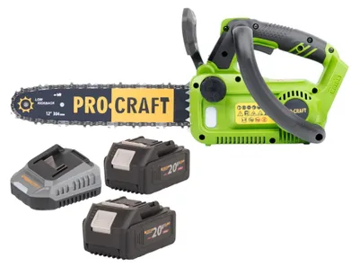 Produktbild von Procraft PKA42Libb Akku Kettensäge 20 V 304 mm Brushless + 2x Akku 4,0 Ah + Ladegerät