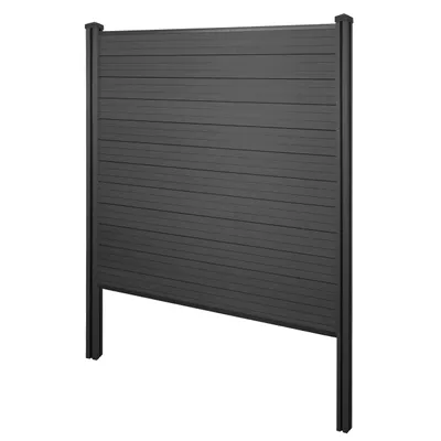 Obrázek produktu pro WPC zástěna Sarthe, větrný plot, WPC sloupky k zabetonování  základní prvek, 195 cm antracitová barva