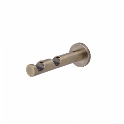 Obrázek produktu pro MDEKOR nástěnný držák 2 délky starozlatý P nástěnný držák s kovovou montážní deskou pro záclonovou tyč 19 mm