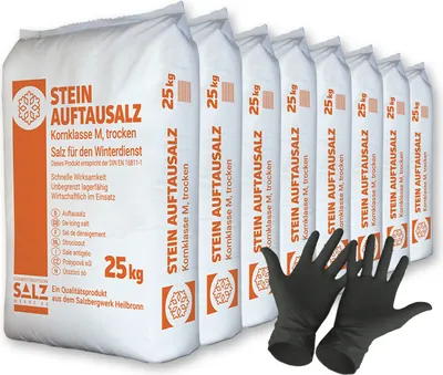 Produktbild von 8x Steinauftausalz Kornklasse M | Sack (25 kg)