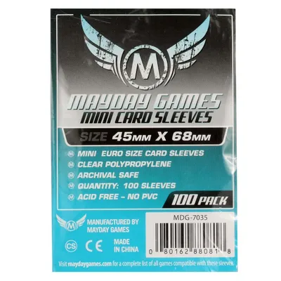 Immagine prodotto di Mayday Standard Mini Euro Card Game Sleeves - Sleeves 45x68mm (100 pezzi) - 7035