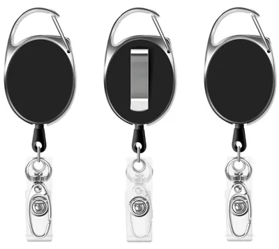 Produktbild von Ausziehbarer Schlüsselring, 3er-Pack, ausziehbares Lanyard mit Schlüsselring und Karabiner – Auswelter, ausziehbarer Auswelter – Auswelter für Ausweise, Kartenhalter und Schlüsselkarten
