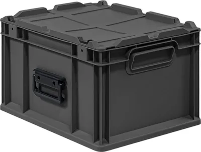 Produktbild von Eurobox NextGen Portable Germany | HxBxT 23,5x30x40cm | 20 Liter | Schwarz | Eurobehälter, Transportbox, Transportbehälter, Stapelbehälter