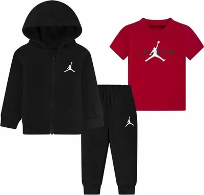 Produktbild von Baby-Sportset Jordan Essentials Fleeze Box Schwarz Rot - 24 Monate