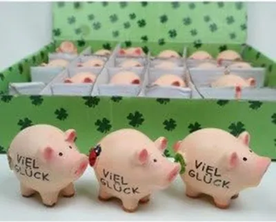 Produktbild von Glücksbringer Schwein 'Viel Glück' 5x4cm