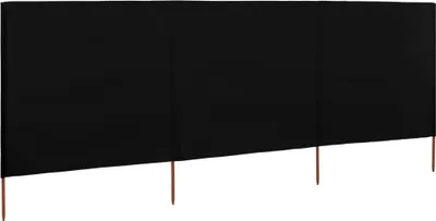Immagine prodotto di vidaXL tessuto frangivento 3 pezzi 400 x 160 cm nero