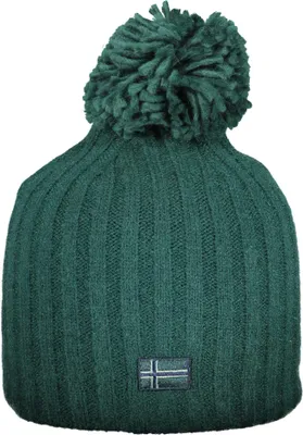 Produktbild von Damenmütze Grün mit Bommel & Applikation - Norwegisches Design 1963