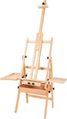 Imagen del producto de Soporte para caballete de madera de haya, caballete de artista con altura ajustable