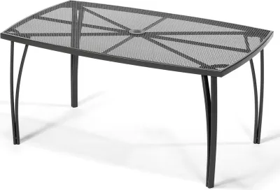 Obrázek produktu pro Zahradní stůl kovový s drátěnou deskou 150 x 90 x 71 cm černý