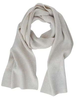 Produktbild von Feine Rippenschal aus 100% Wolle in Beige