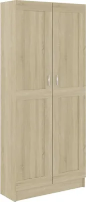 A full front view of a tall, narrow cabinet with two doors.