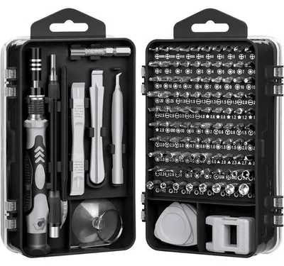 Produktbild von Famanu Präzisionsschraubendreher-Set 120-in-1 mit Speicherpad – Für Telefon, Brille und Uhr
