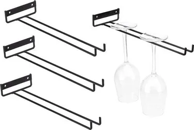 Immagine prodotto di Portabottiglie da parete in metallo per 4 bicchieri