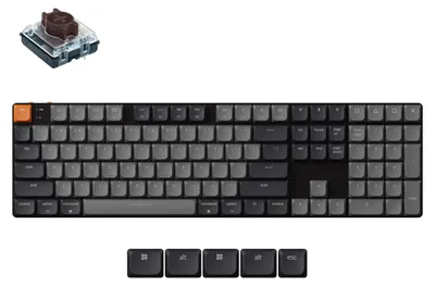 Obrázok produktu pre Bezdrôtová mechanická klávesnica Keychron K5 QMK verzia 2, QWERTY US, RGB LED, (Hot-swap) / hnedý spínač K5X-H3