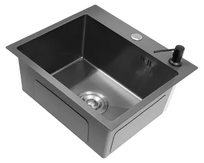 Immagine prodotto di Lavello da cucina – Lavello da incasso – 40 x 45 cm – Acciaio inossidabile 201 – Vasca singola – Rivestimento nanotecnologico – Con dispenser per sapone senza rubinetto – Nero