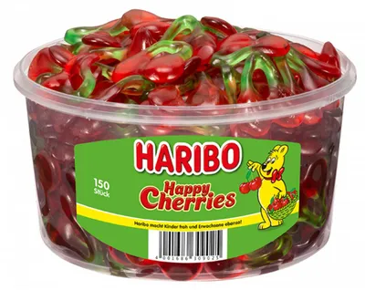 Obrázek produktu pro Haribo Happy Cherries ovocné žvýkačky dvojité třešně 150 kusů 1200g