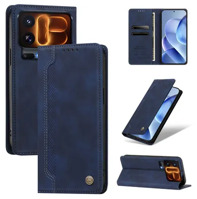 Produktbild von Handyhülle für Xiaomi 18 Pro, Leder Wallet Klapphülle mit Standfunktion, Stoßfeste Schutzhülle Dunkelblau