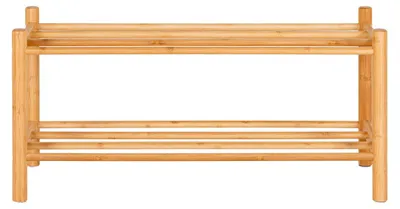Obrázek produktu pro Bambusová botník Manaus s 2 policemi, 70 x 27 x 33 cm