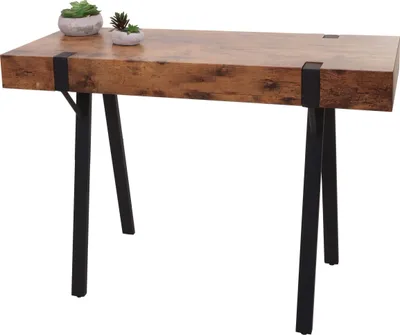 Produktbild von Konsolentisch HWC-L54, Telefontisch Arbeitstisch Beistelltisch Ablagetisch, Metall 75x100x40cm  dunkle Wildeiche