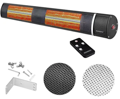 Obrázok produktu pre Infračervený ohrievač na terasu – 3000 W – Montáž na stenu – Čierna farba – Na vonkajšie použitie