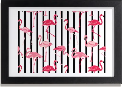 Produktbild von Bild 30x20 MDF-Rahmen, Wandkunst Flamingos Bars