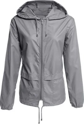 Produktbild von Leichter Regenmantel mit Kapuze für Damen, wasserdicht, aktive Outdoor-Regenjacke mit Kapuze, Damen, langärmelig, lässig, schmale Passform, Reißverschluss, Outwear-Jacke