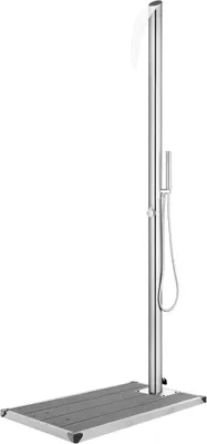 Produktbild von Gartendusche mit Grauer Bodenplatte 225 cm Edelstahl