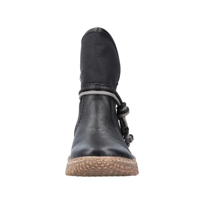 Produktbild von Rieker Damen Stiefelette warm gefütterter Boot Laufsohle cooles Rautenprofil Y8471, Größe:38 EU, Farbe:Schwarz