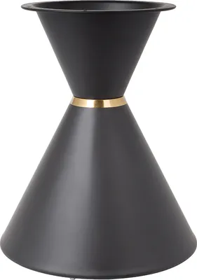 Obrázok produktu pre Kovový rám stola DIY tvar presýpacích hodín Podstavec stola V: 49 cm čierny Bez vrchnej dosky
