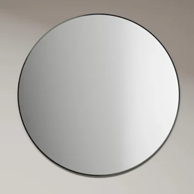 Productafbeelding van Ronde spiegel, zwart, Talos Picasso, Ø 80 cm - met een hoogwaardige aluminium frame voor een stijlvolle uitstraling - De perfecte ronde spiegel voor de badkamer, die elegantie en functionaliteit combineert