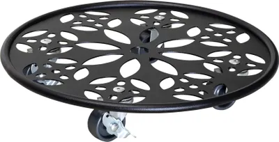 Produktbild von WAGNER Pflanzenroller BLACK EDITION Ø 30 x 5,5 cm, innen & außen, Stahl, schwarz, Bremsen, Tragkraft 60 kg - 20093601