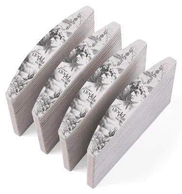 Obrázok produktu pre Brúsne pilníky na nechty, tvar polmesiaca, značka Aba Group, séria Small Line Slim, hrubosť 100/180, balenie 100 kusov