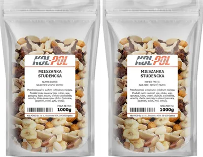 Zdjęcie produktu dla MIESZANKA STUDENCKA 2kg Orzechy bakalie naturalna przekąska jakość Kol-Pol