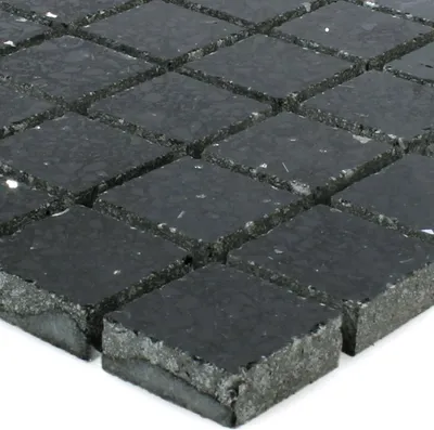 Produktbild von Mosaikfliesen Quarz Kunststein Schwarz 23