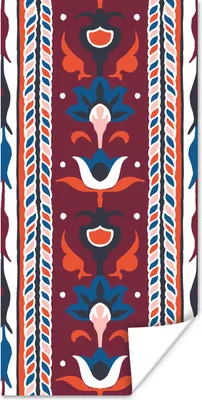 Produktbild von MuchoWow® Poster Blumen - Muster - Pflanzen - Abstrakt - Minimalismus 60x120 cm - Wandschmuck